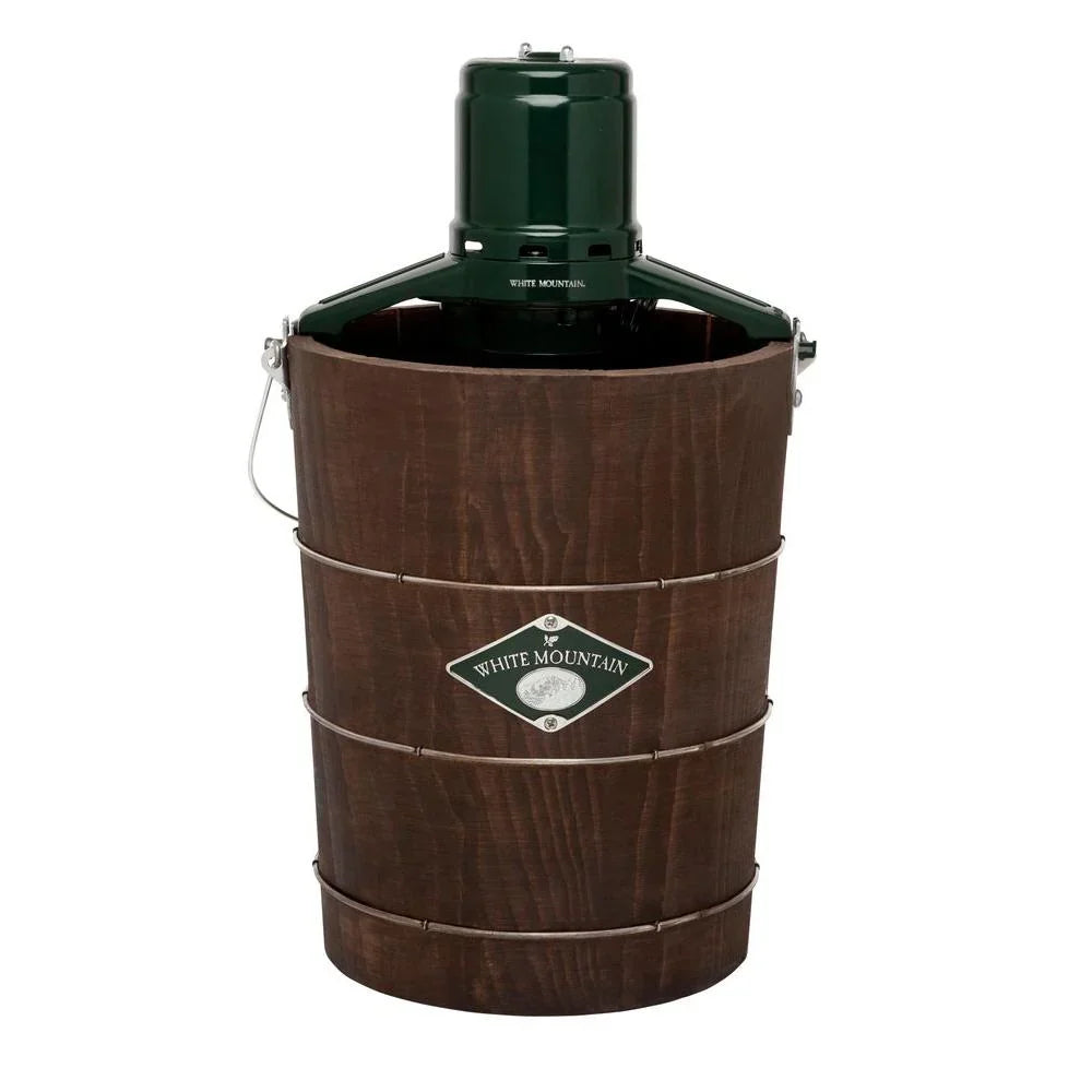6-Quart Electric Ice Cream Maker. Green and Brown