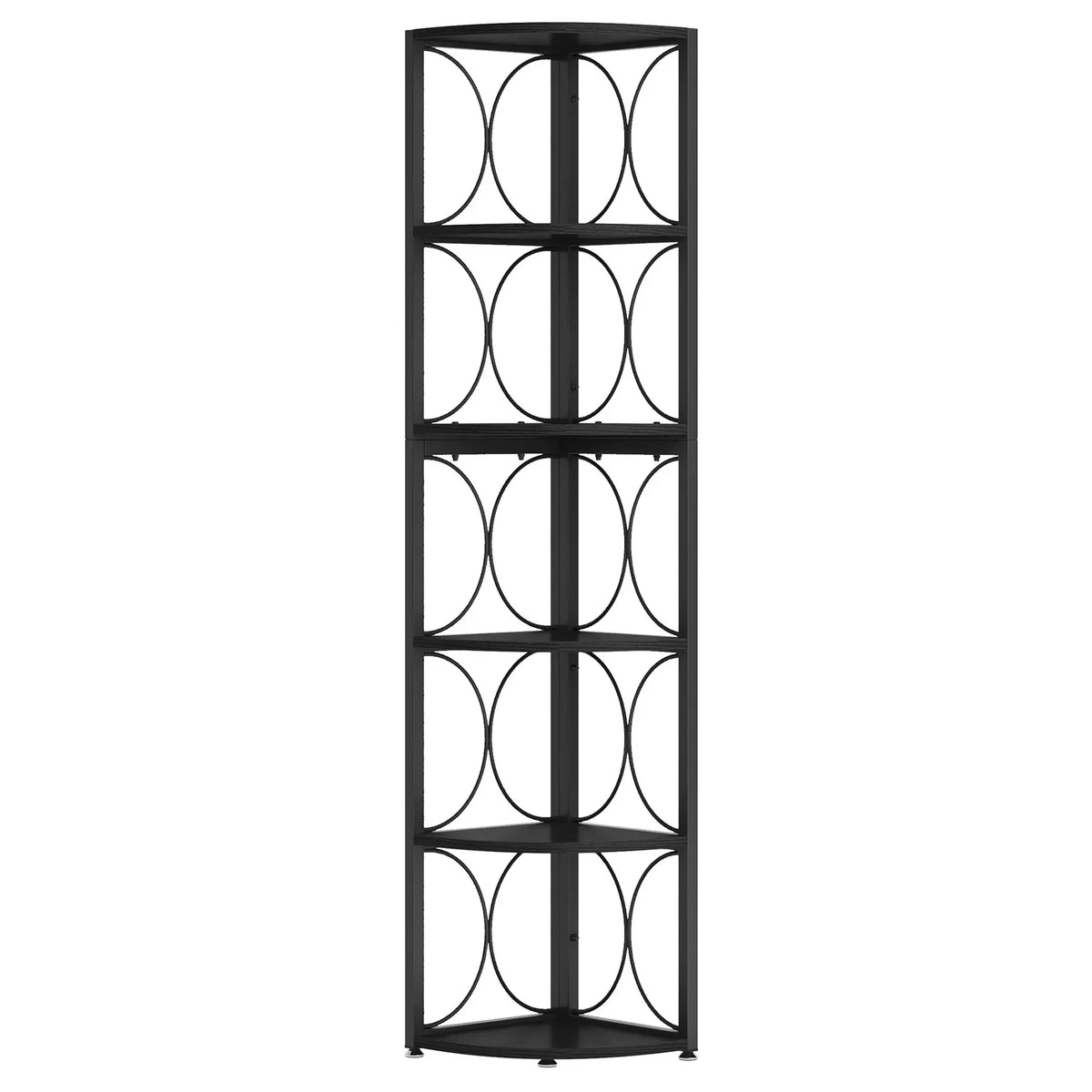 67 Inch Tall Corner Shelf. Freestanding Corner Bookshelf and Storage Shelving Unit