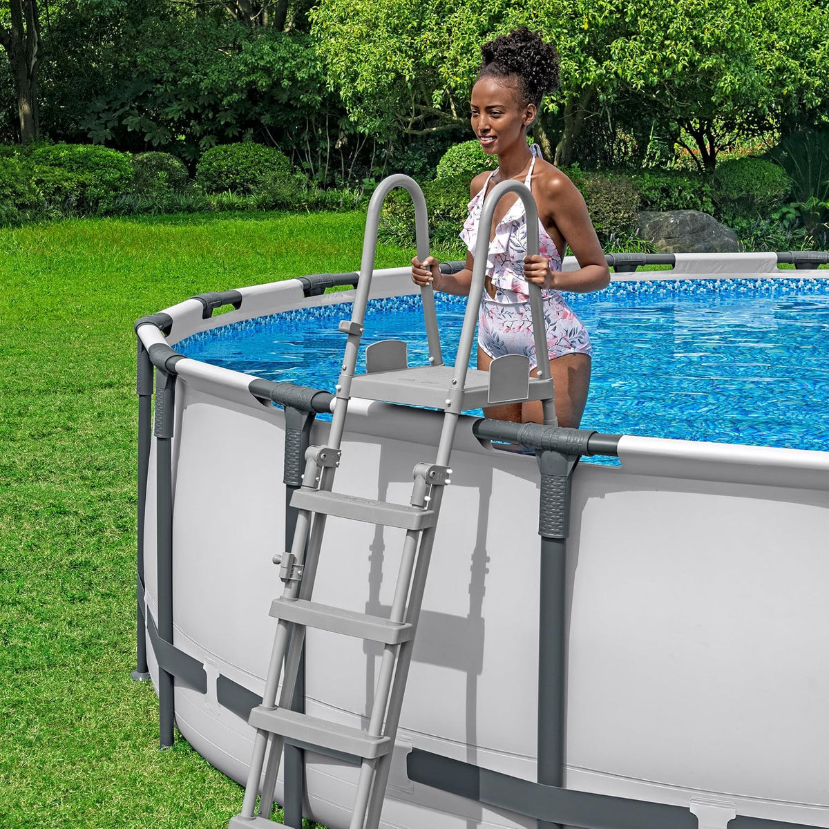 Bestway Escalera de seguridad para piscina Flowclear 1.32 m
