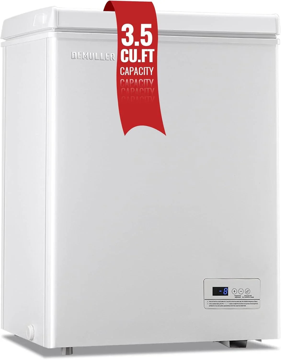 5.0 Cu. Ft. Chest Freezer with 2 Removable Stainless Steel Baskets. Electronic Control. 41°F to -15°F. Black