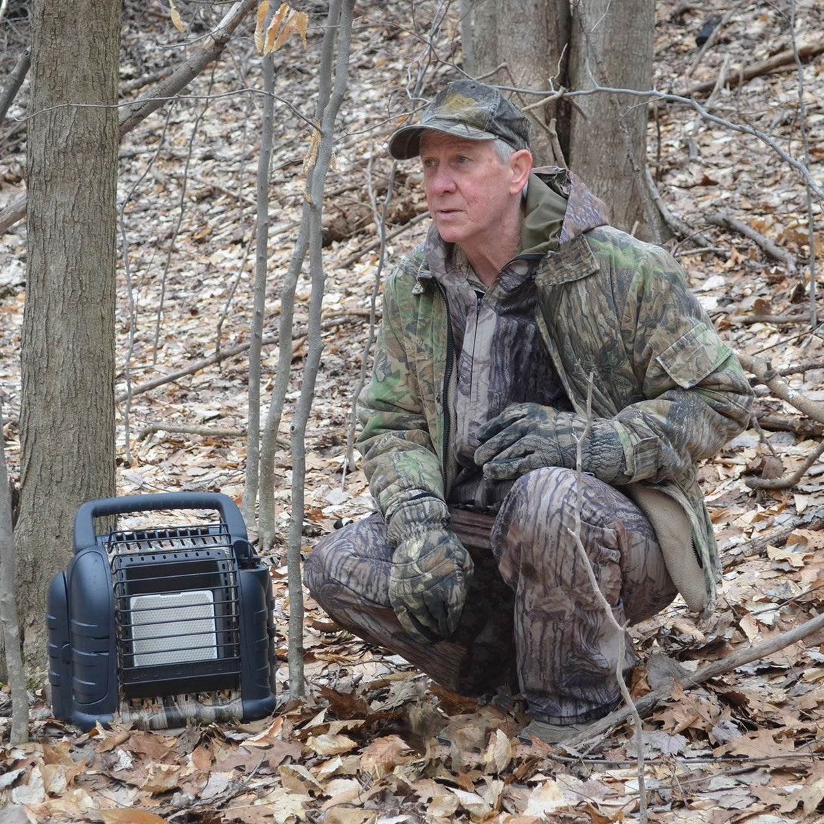 12.000 BTU Portable Propane Heater – 2 Heat Settings. ODS Safety Shut-Off. Camo