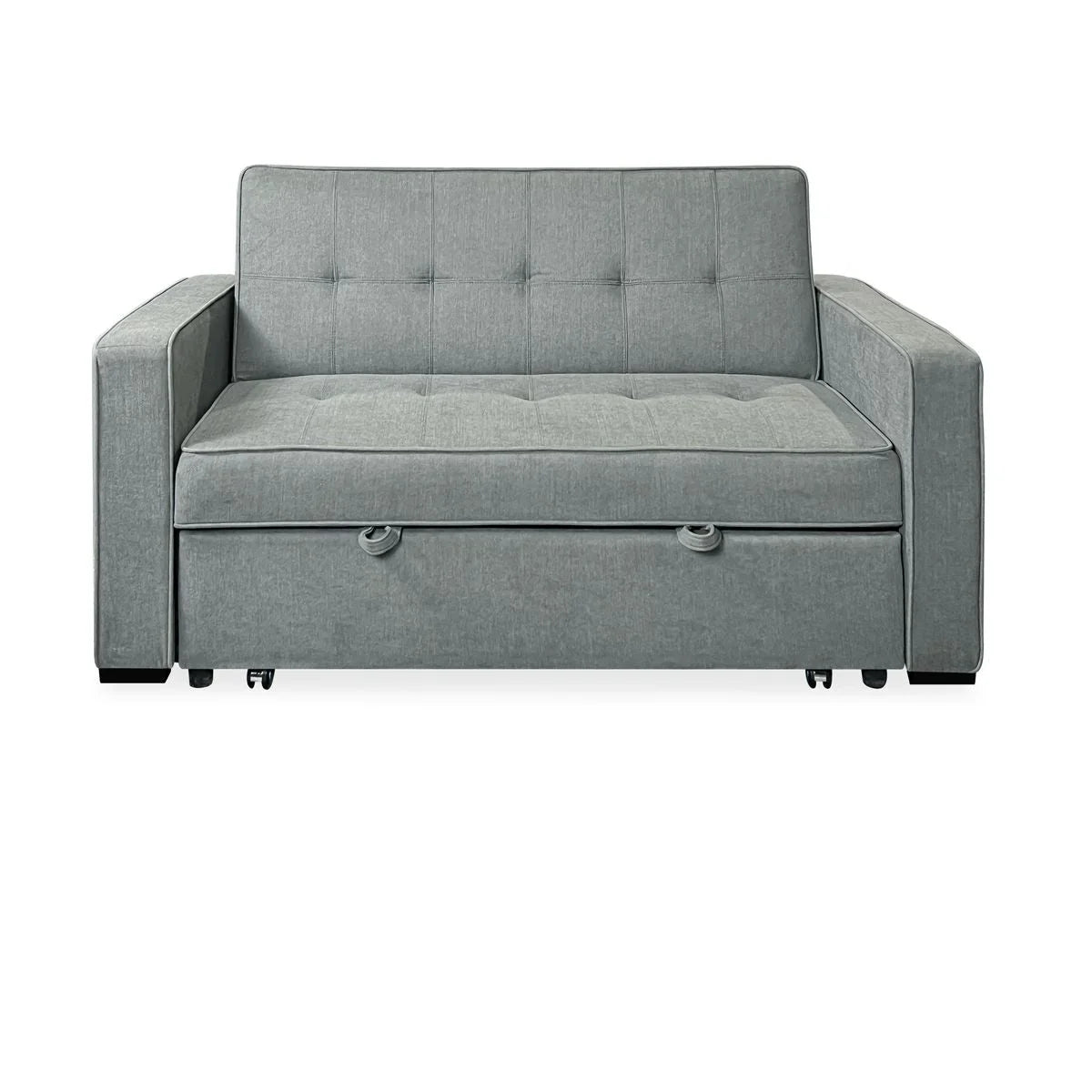 Sofá Cama De 2 Plazas Modelo Vienna Con Reposabrazos. Gris. Diseño Moderno. Práctico Y Funcional