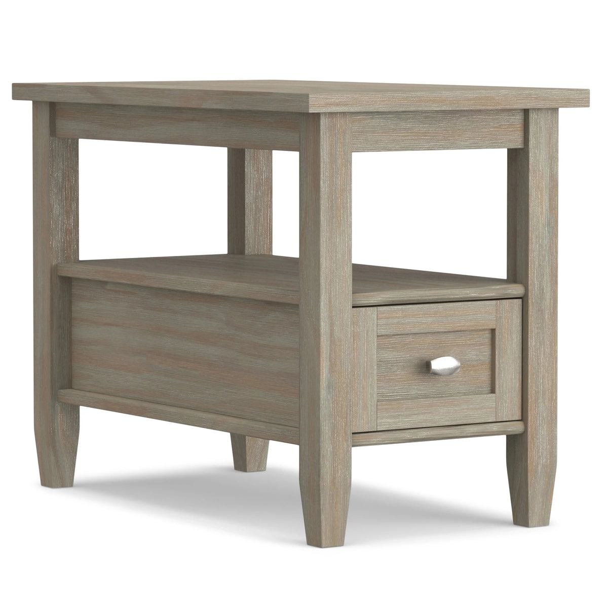 14 Wide Solid Wood Narrow Side Table. Rectangle Transitional Style Accent Table