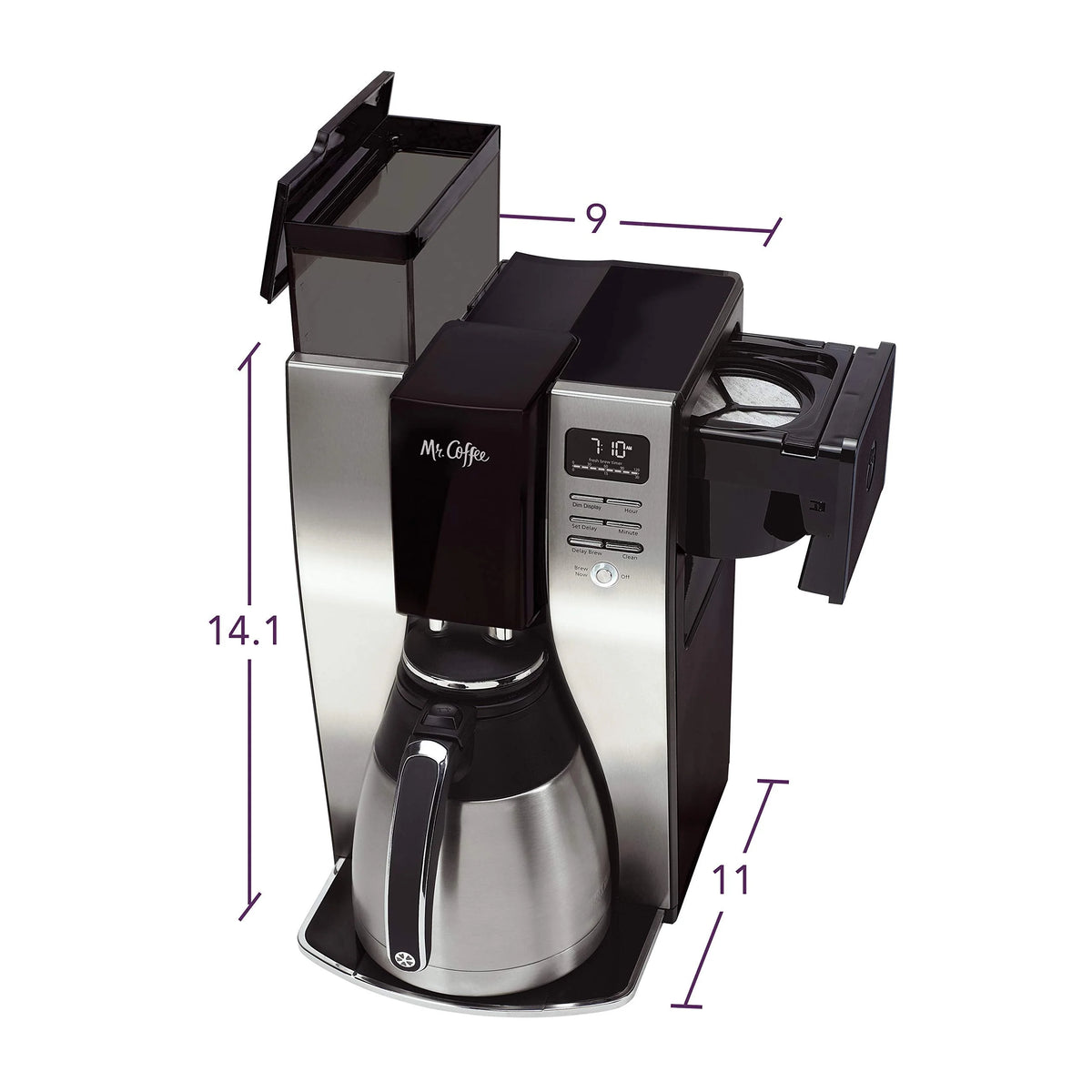 10-Cup Programmable Coffee Maker – Thermal Carafe with Strong Brew Selector