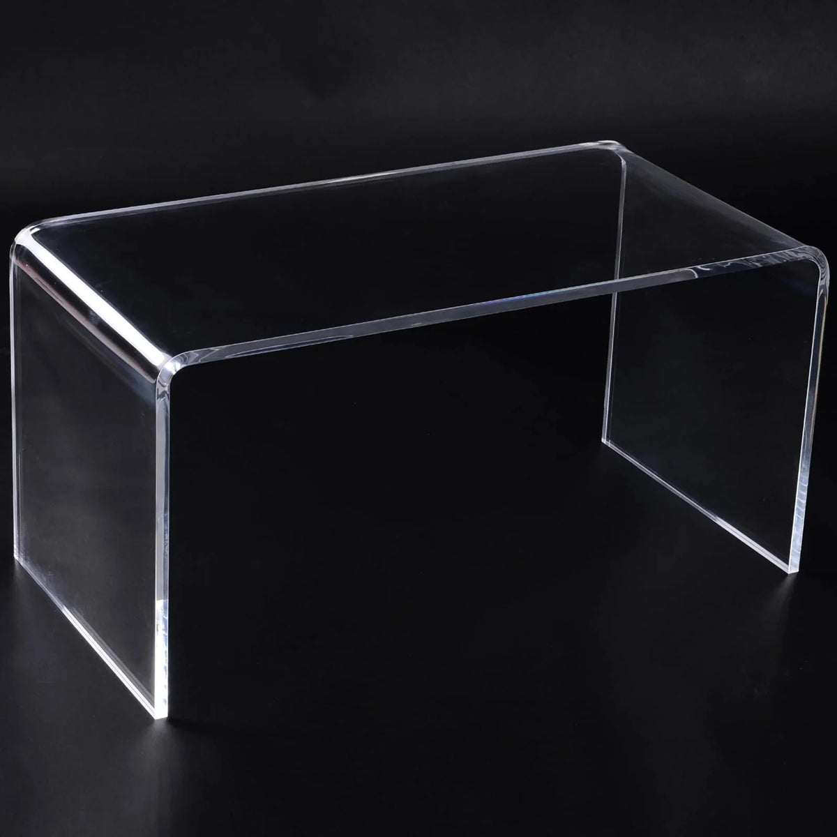 32 Clear Acrylic Waterfall Coffee Table. 20mm Thick Rectangle Modern Transparent Table for Living Room