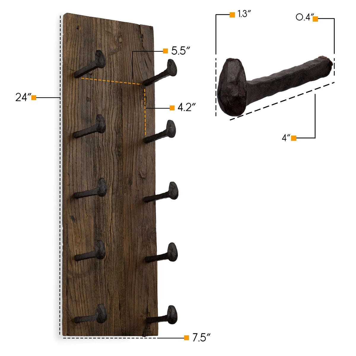 5 Bottle Wood Wall Mounted Wine Rack. Walnut Finish Bottle Holder for Kitchen. Dining Room and Home Bar