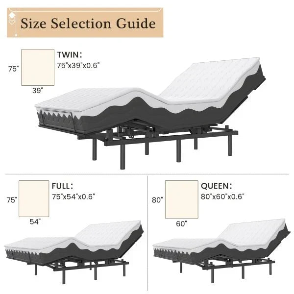 Adjustable Bed Frame -Wireless Remote -Memory Function -Adjustable Bed Base -Head and Foot Lift Incline -Zero Gravity -Quiet Motorfor Lying Down.