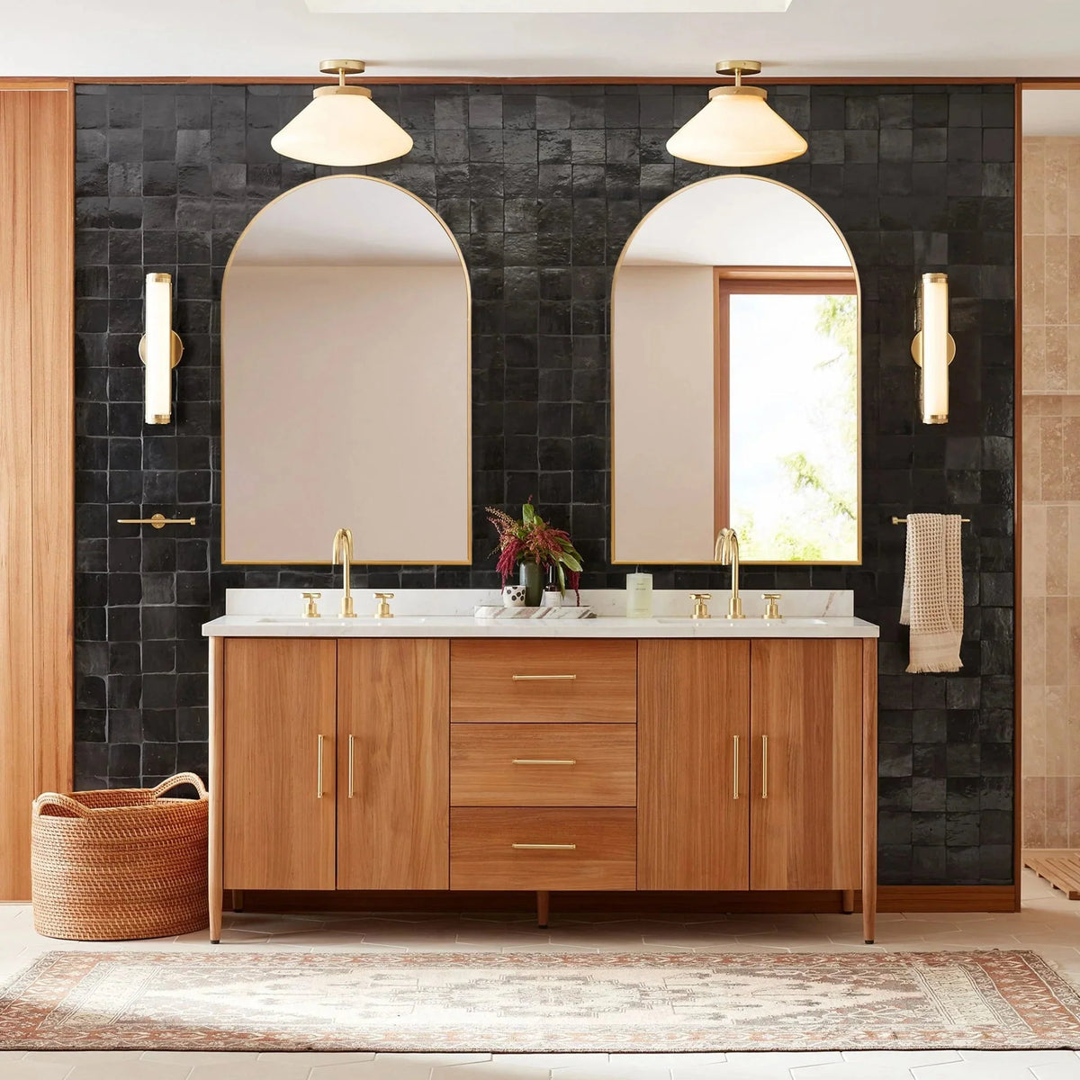 2 Pack 36x24 Inch Arched Bathroom Vanity Mirrors. Wall Mounted Decorative Mirrors for Bathroom and Bedroom
