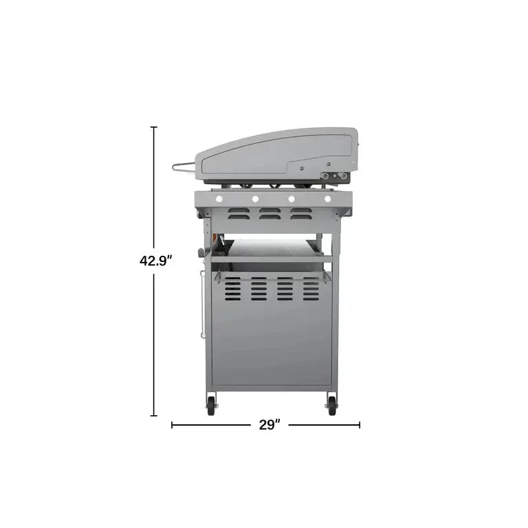 36 4-Burner Propane Griddle Station – 768 sq in Cooking Surface with Hood & Cabinet