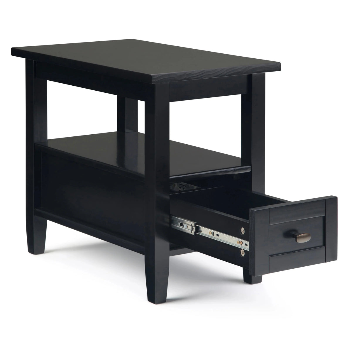 14 Wide Solid Wood Narrow Side Table. Rectangle Transitional Style Accent Table