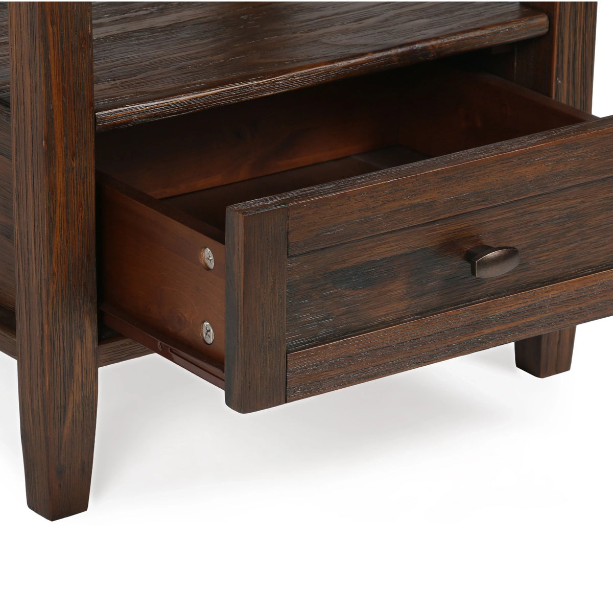 20 Inch Wide Solid Wood Rectangle End Table. Transitional Side Table