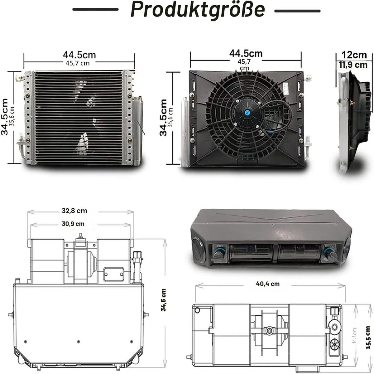 Elektrische Klimaanlage 12 V Unter-Armaturenbrett-Klimatisierungs-Kit 12 Volt Universal-Auto-Klimaanlage Geeignet für Van. Auto. Wohnmobil. LKW. Boot.