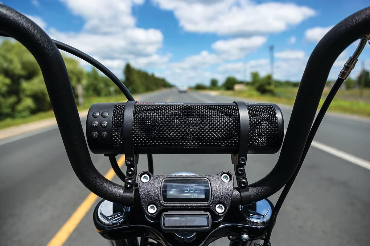 300W Waterproof Bluetooth Motorcycle Sound Bar – Handlebar Mount. Satin Black