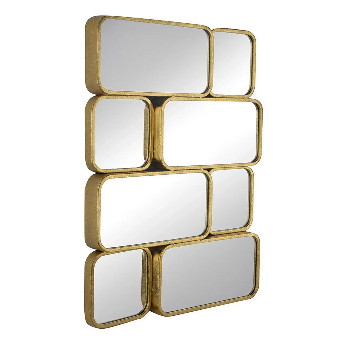 32 Inch Luxury Wall Decor Mirror. 8 Gold Finish Curved Metal Frames