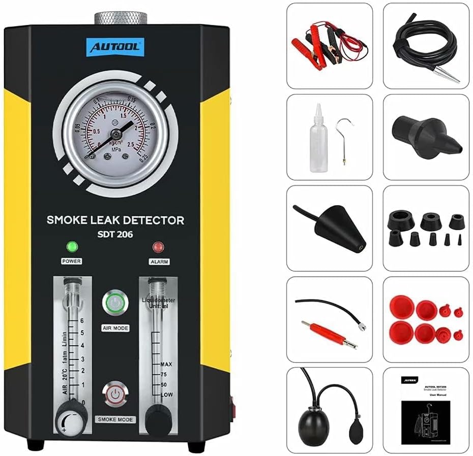 Smoke Machine Automotive Leak Detector.Evap Vacuum Smoke Diagnostic Tester.Pipeline Fuel Leakage Detector Compatible with 12V Vehicles
