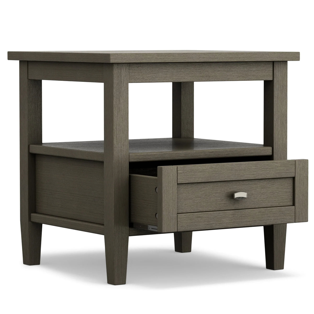 20 Inch Wide Solid Wood Rectangle End Table. Transitional Side Table