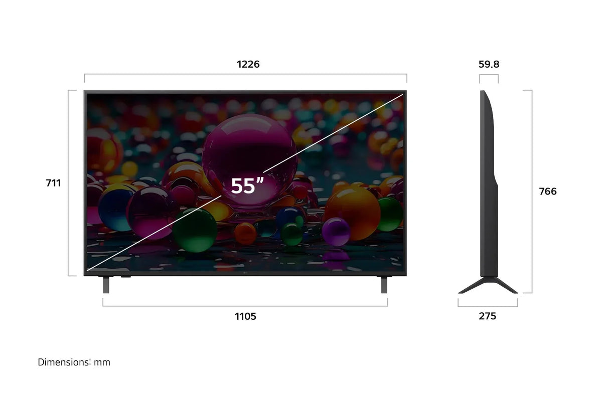 LG 55UA75006LA TV 55 Zoll (139 cm) 4K UHD AI TV (α7 Gen8 4K AI Prozessor. webOS 25. 60Hz) [Modelljahr 2025]