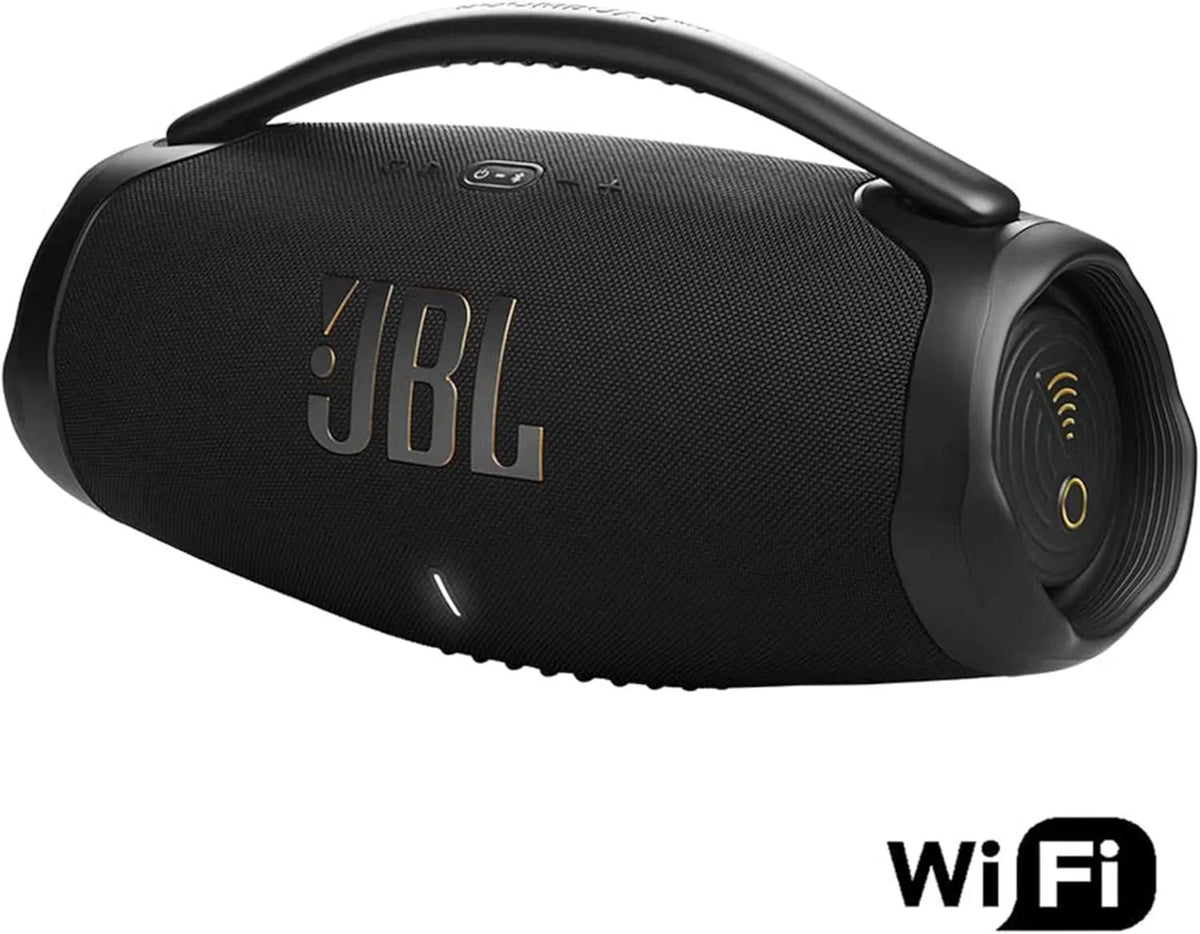 JBL Boombox 3 Wifi – Kabelloser Lautsprecher mit Bluetooth und Wifi – Kompatibel mit der JBL One App – 24 Stunden Wiedergabezeit – Wasser- und