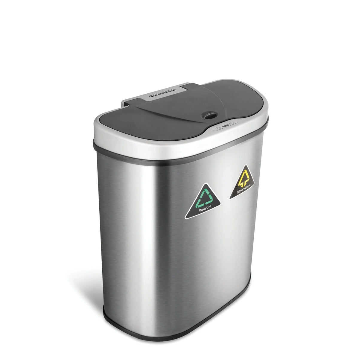 18 Gallon Dual Compartment Motion Sensor Trash Can. Automatic Hands-Free Kitchen Garbage Bin