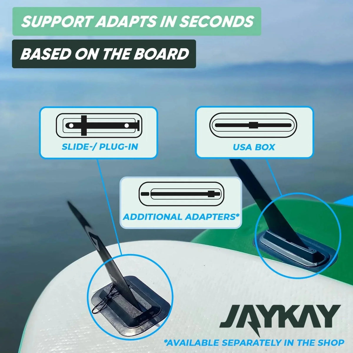 JayKay Sup E-Fin | Aleta eléctrica para Tabla de Sup. Kayak y Windsurf | hasta 6 Horas de