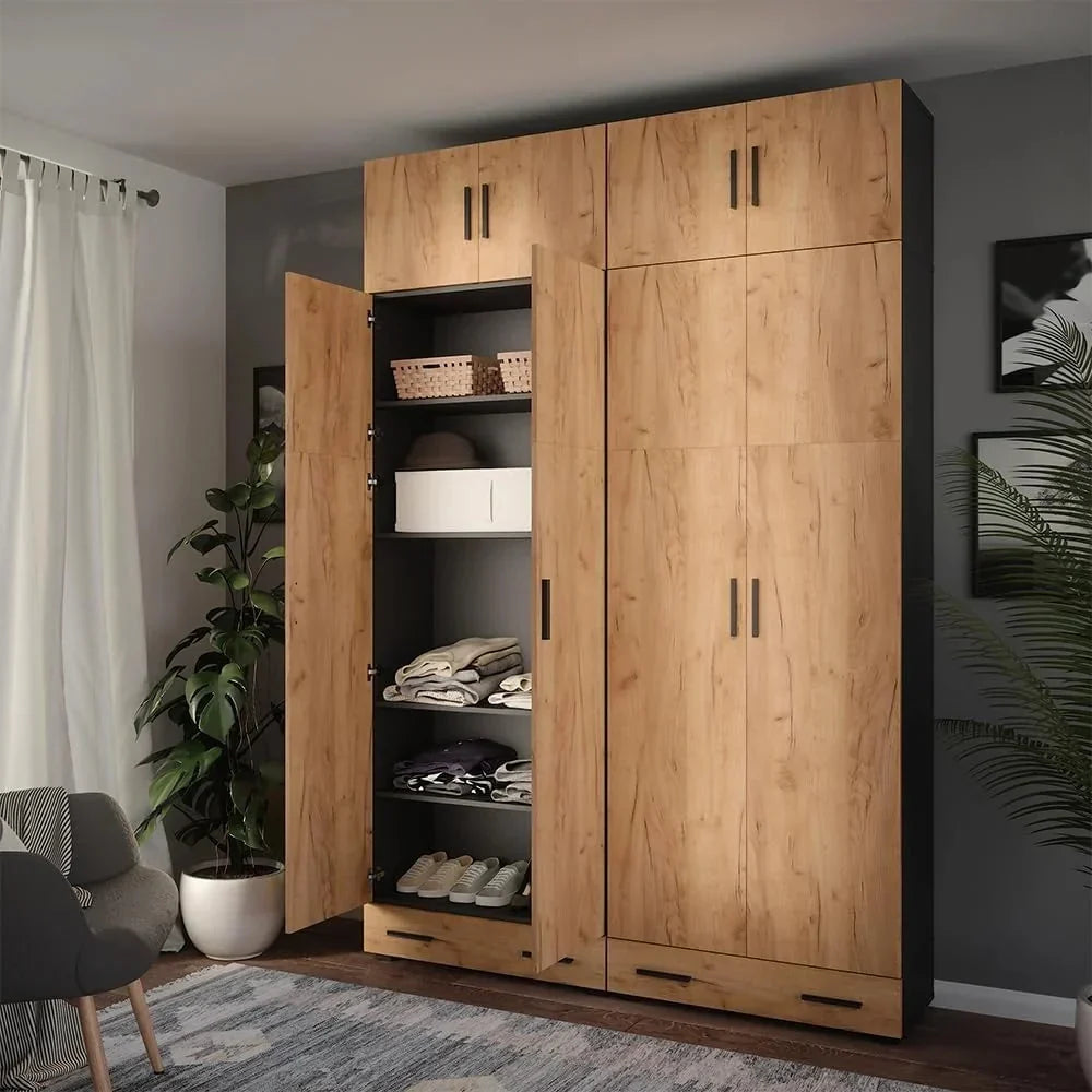 Vicco Armario Universal Ingo. Antracita/Roble Dorado. 80 x 183.8 cm
