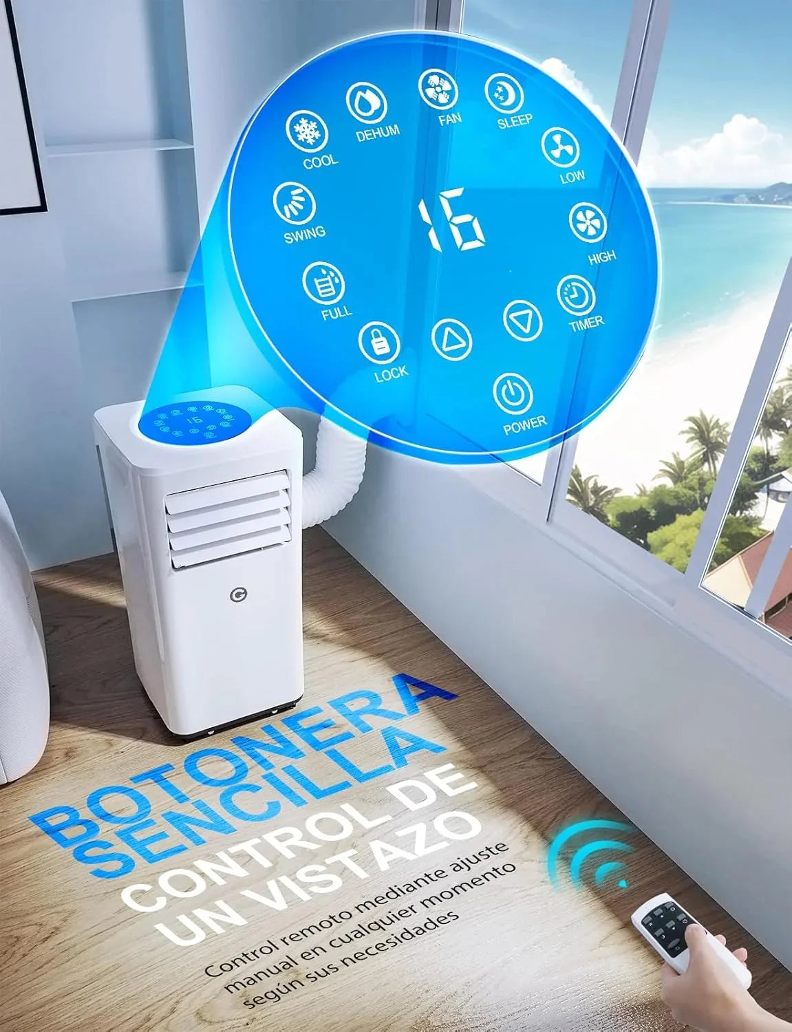 Aire Acondicionado Portátil 9000 BTU. 4 en 1