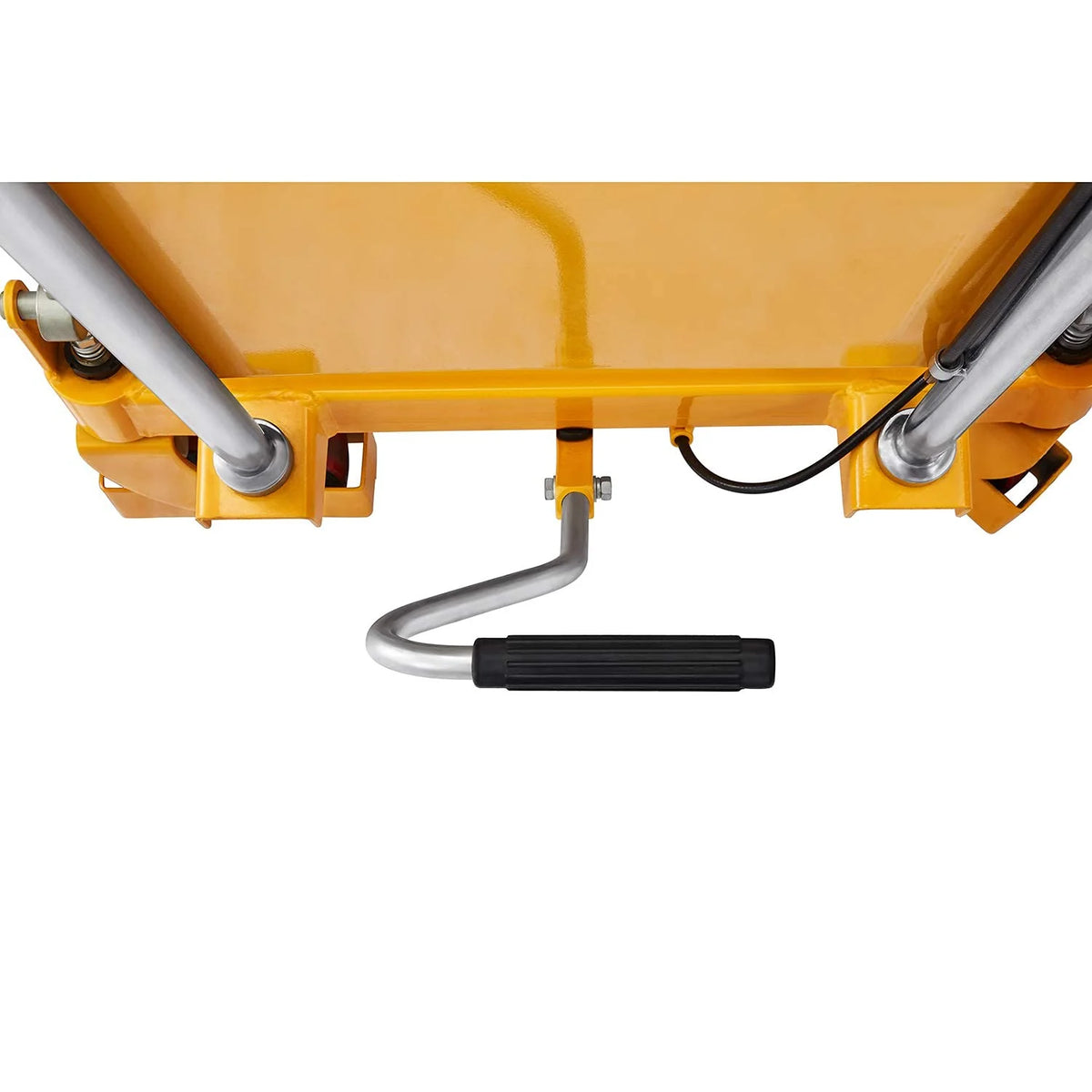 Hydraulic Lift Table Cart – 770 lbs Capacity. 51 Max Height. Double Scissor Lift with Safety Guard & 4 Wheels