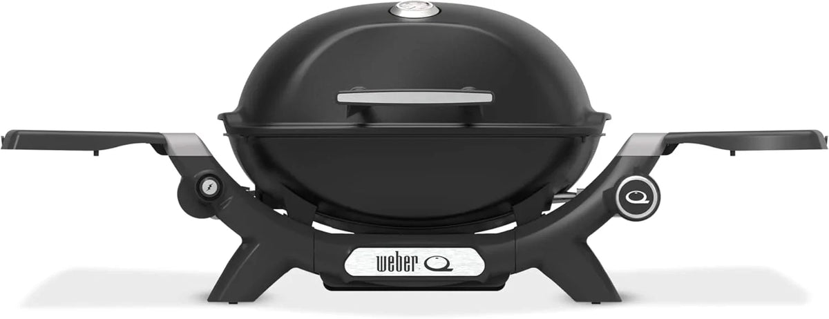 Weber Q 1200N Gasgrill mit Seitentischen/leichter Grill für Camping. Terrassen & Balkone mit Hochleistungsbrenner. porzellanemaillierten Gussrosten &