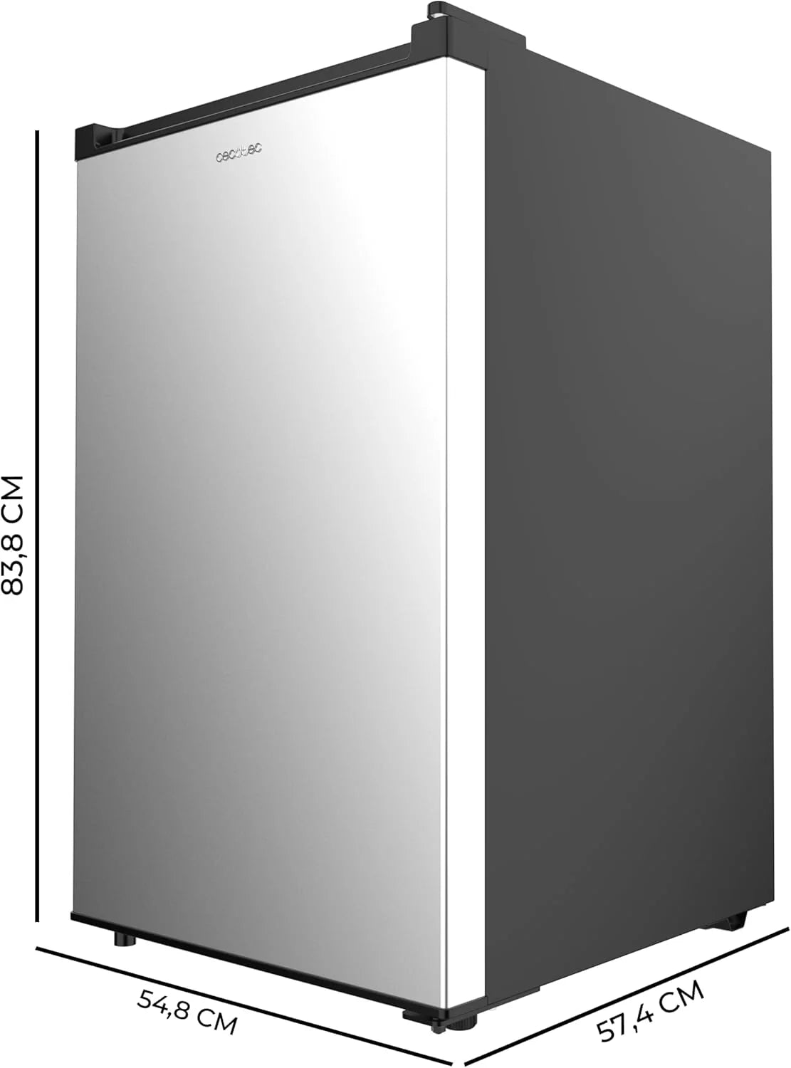 Cecotec Congelador Vertical Sobremesa 97 L Bolero CoolMarket TF 97 Inox. Clase Energética E. Diseño compacto. Puerta reversible. 3 Cajones. Medidas
