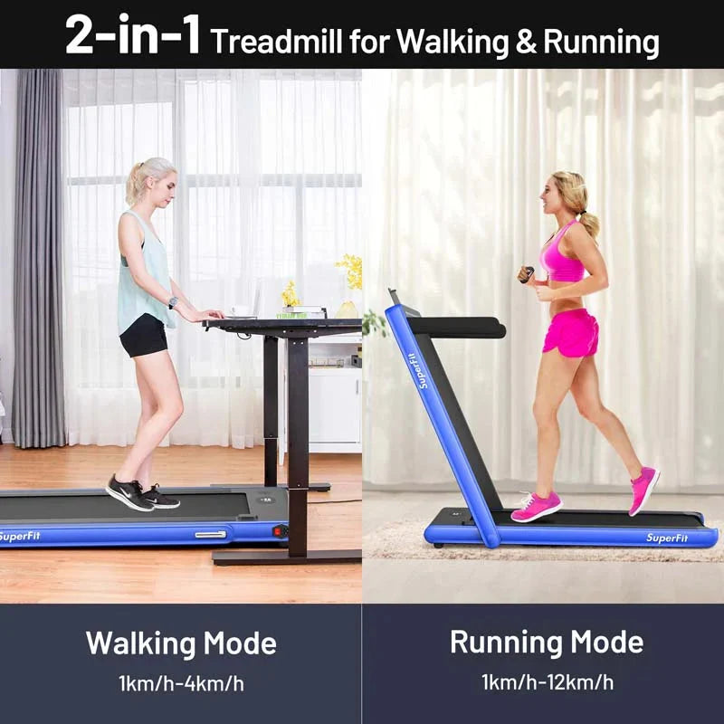 2-in-1 Folding Electric Treadmill. 2.25 HP. Under-Desk. with Dual Display and Smart App Control
