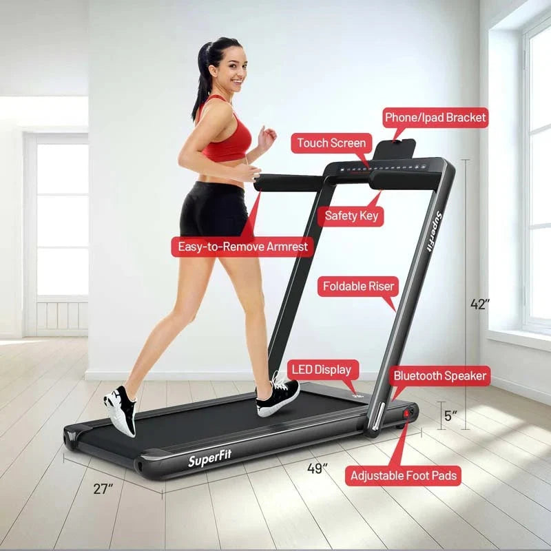 2-in-1 Folding Electric Treadmill. 2.25 HP. Under-Desk. with Dual Display and Smart App Control