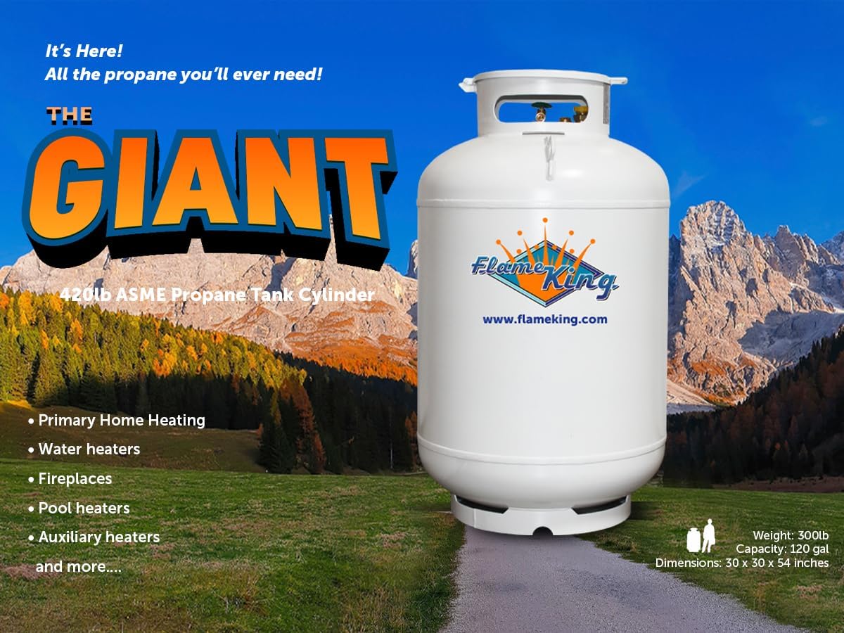 420-Lb. ASME Vertical Propane Tank. White