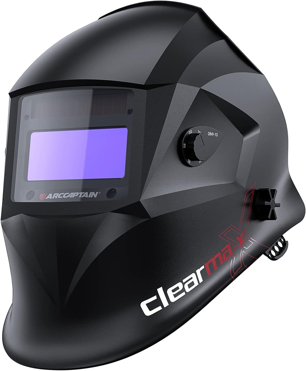 Welding Helmet Auto Darkening. True Color Solar Powered Welding Mask with 4 Arc Sensor. 1/1/1/1 Optical Clarity and Adjustable Shade 4/9-13 Welder Helmet