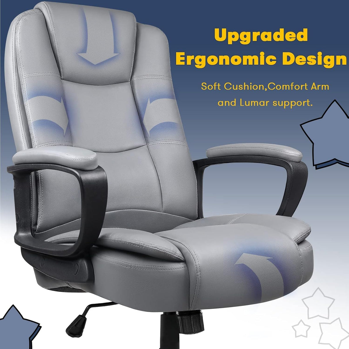 400 LBS Big and Tall Office Chair. Heavy Duty Ergonomic Computer Desk Chair for Home Office and Workspace