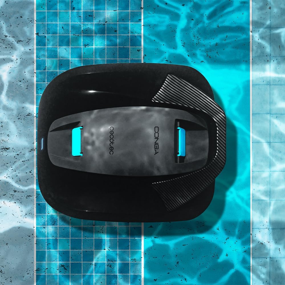 Cecotec Robot Limpiafondos Piscina sin Cable Conga Pooldroid 2000 FloorMaster. Autonomía 100mins. Piscina sin Pendientes. hasta 80m2. Profundidad