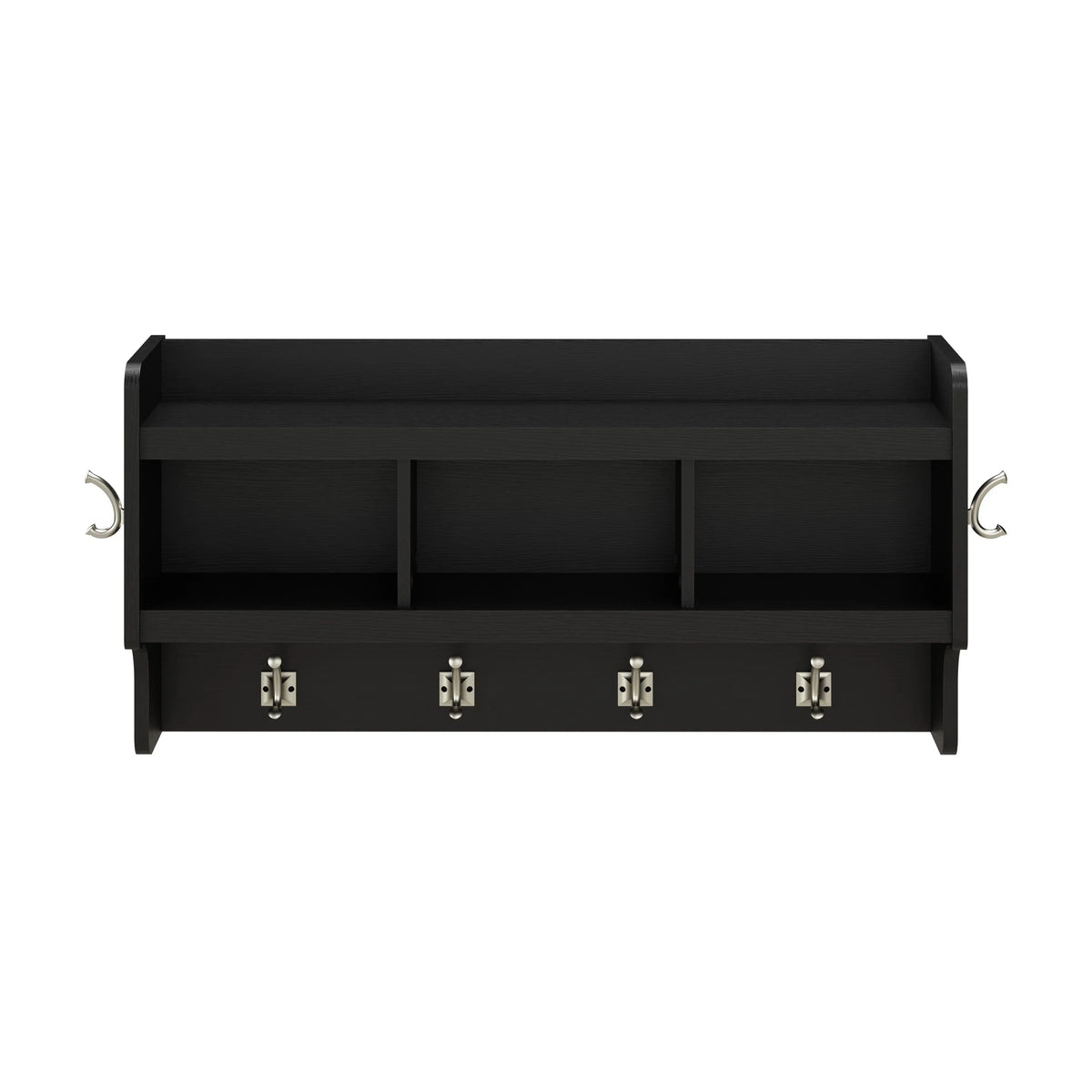 40 Inch Wall Mounted Coat Rack with Shelf. Wooden Entryway Storage and Hanging Organizer