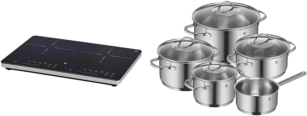 WMF Kult X Doppel- Induktionskochfeld 2 Platten. Kochplatte bis 28 cm. 2 Kochzonen. 8 Stufen. Topferkennung.Touch-Display. Glaskeramik. Timer-Funktion