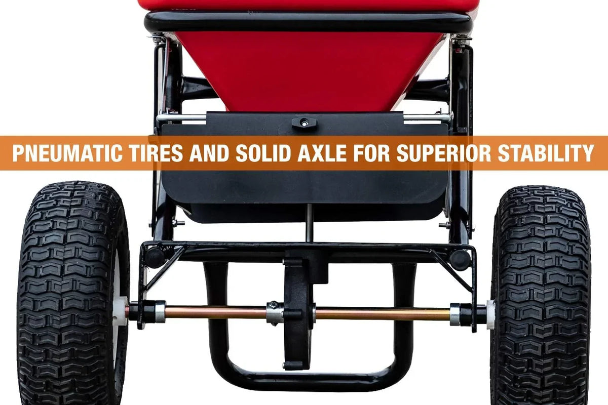 100-Lb. Walk-Behind Push Spreader for Grass Seed. Salt. De-Icer and Fertilizer